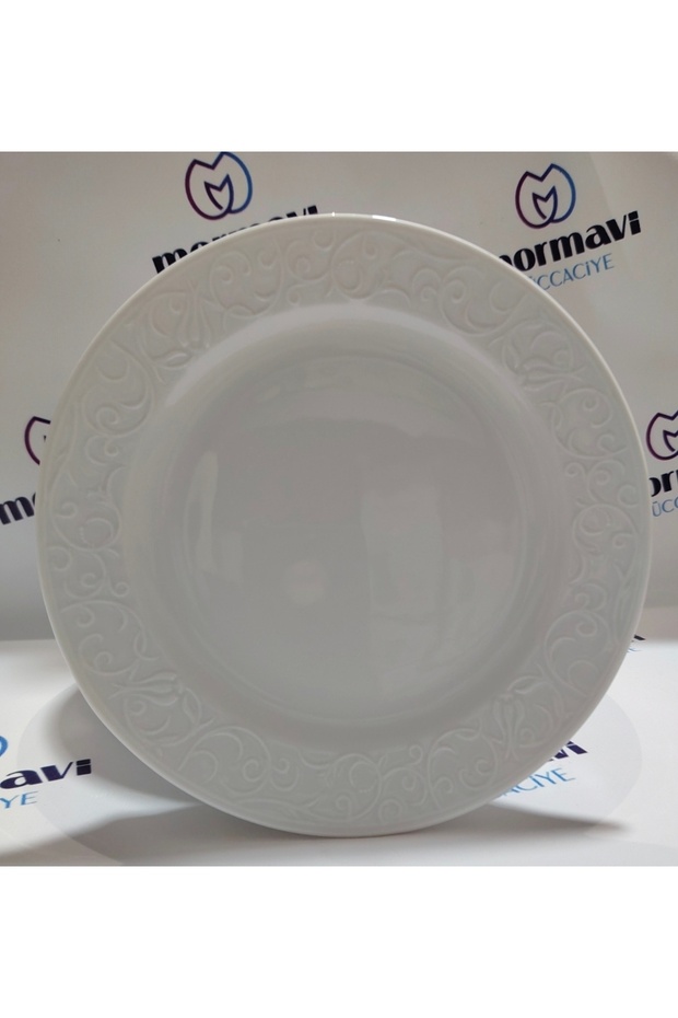 Güral Porcelain Spice Plate Sade 12 Pcs 20 cm Cake Plate
