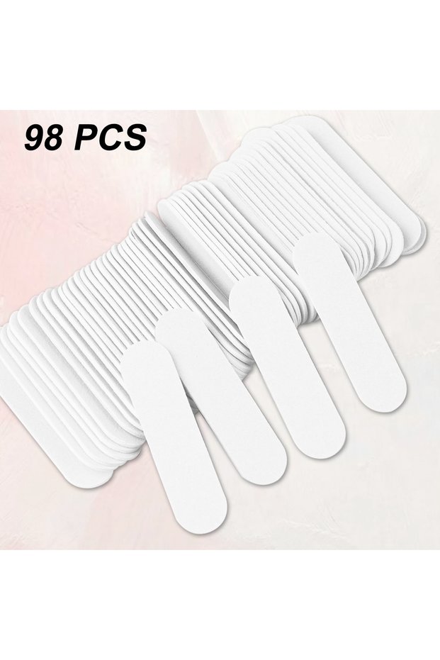 Set3 (98 Pcs) 8 to 998 Pcs 5cm Mini White Nail Files Double Sided Emery Boards for Nail Art Manicure