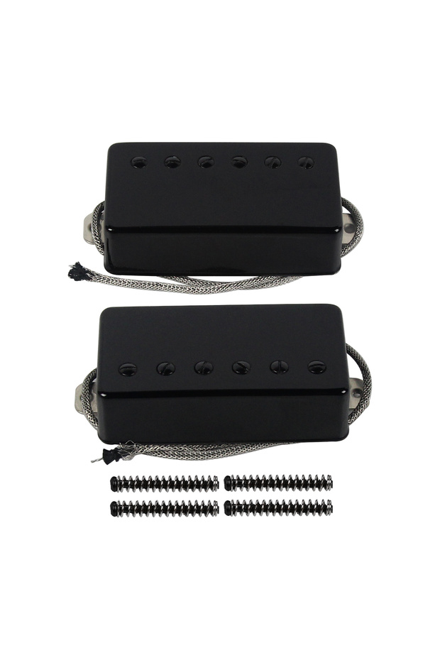 FLEOR 2PCS Alnico 5 Humbucker LP Guitar Pickup Neck Bridge Pickups Set Black Guitar Parts