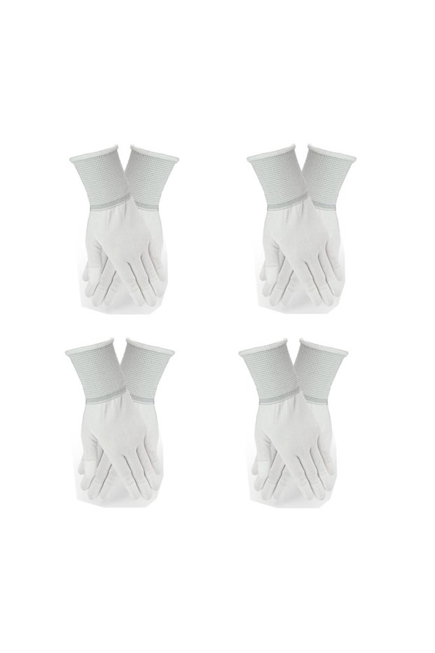 4 pairs Car Vinyl Wrap Gloves Nylon PU Coated Fingertip Anti-Static Gloves Dust-Free Window Tint Wor