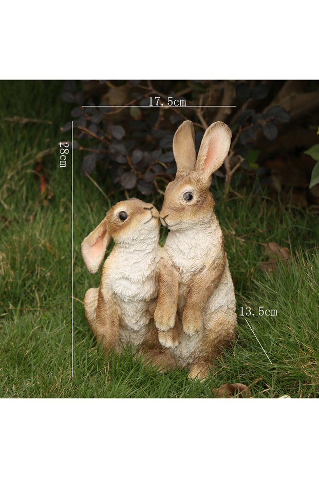 yetuzidoubleka 1pc Easter Figurine Rabbit Easter Bunny With Flower Crowns Easter Figurine Decoration