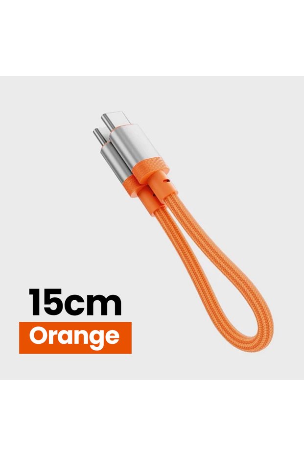 Orange 15cm 15CM/20CM Short USB C Cable 240W Type C To Type C Fast Charging Cable Magnetic Braided C
