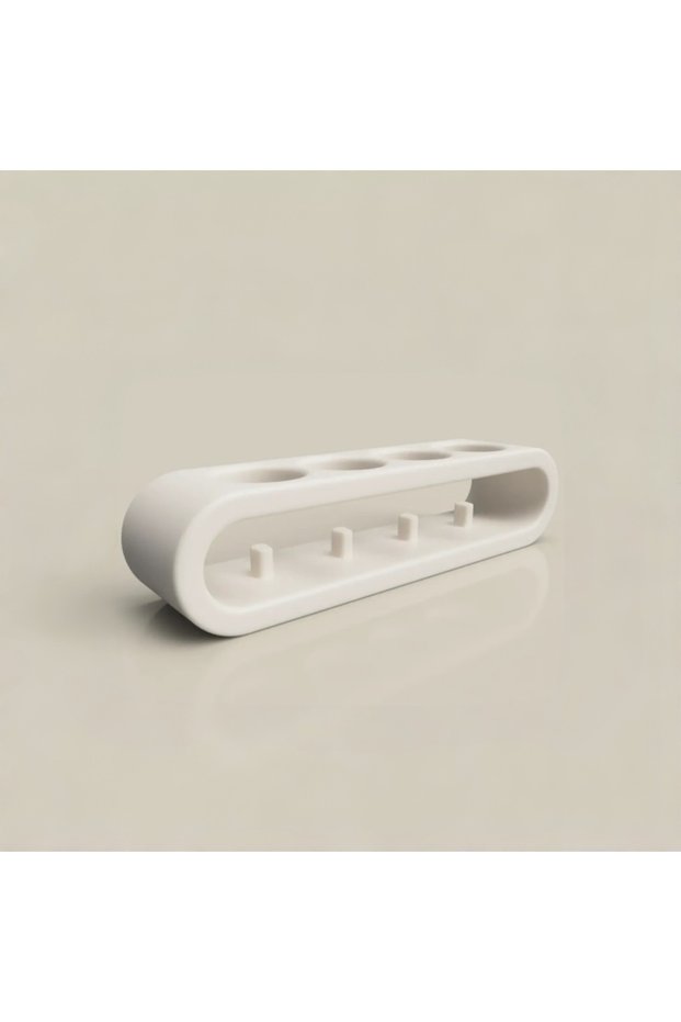 WHITE Bathroom Electric Toothbrush Storage Holder Organizer for 4 Toothbrushes Practical Storage Too