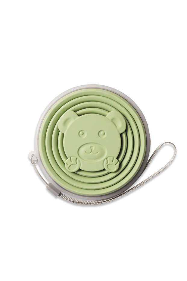 green 180ML Portable Silicone Folding Water Cup Outdoor Heat Resistant Foldable Mug With Lid Collaps