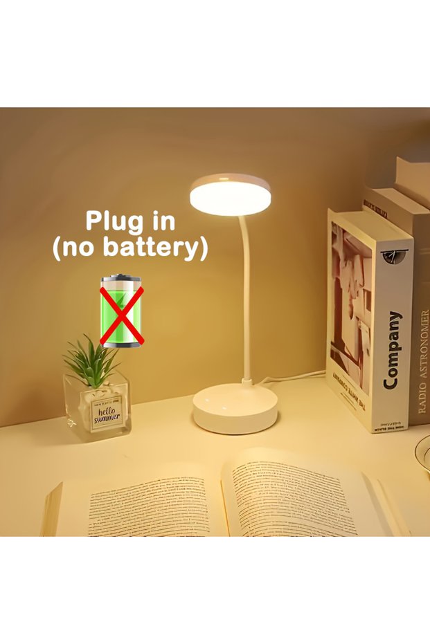 USB Plug LED Desk Lamp With USB Charging Port Flexible LED White Light Perfect for Home Office Readi