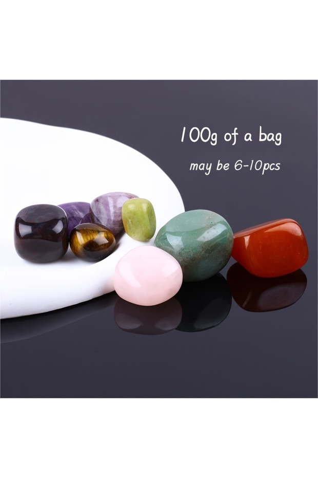 100g 100g/Bag Natural Tumbled Stones And Mix Color Crystals Bulk - Assorted Tumbled Polished Stones