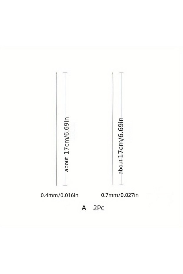 2pcs A 2pcs Beaded Needles With Steel Needles, Long And Thin Beaded Leads, Side Threaded Hooks And B