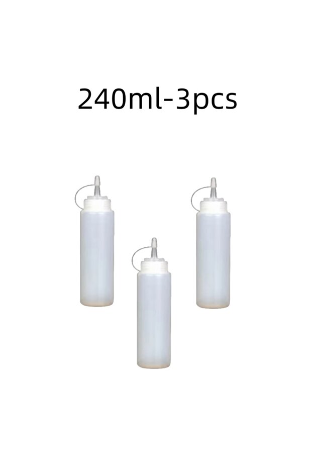 240ml-680ml 240ml 3pcs Large Squeeze Condiment Bottles with Nozzles Ketchup BBQ Sauces Olive Oil Bot