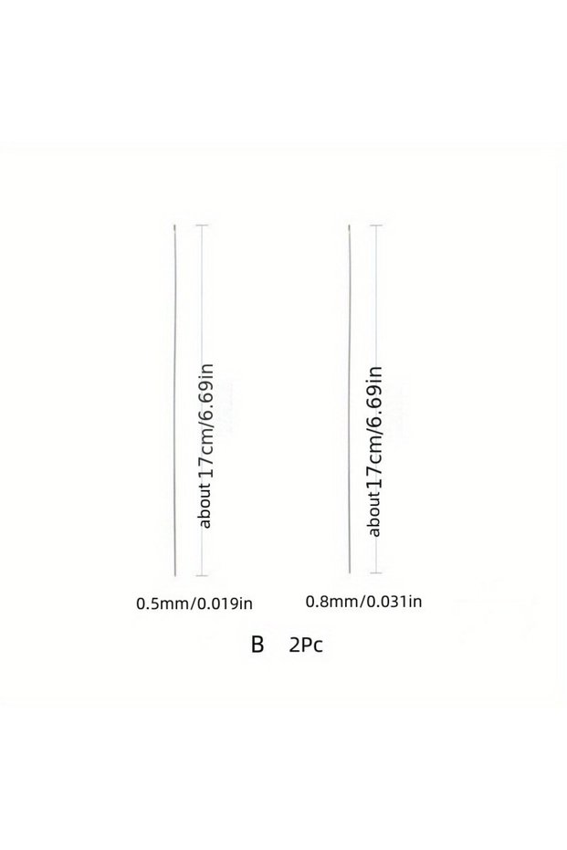 2pcs B 2pcs Beaded Needles With Steel Needles, Long And Thin Beaded Leads, Side Threaded Hooks And B