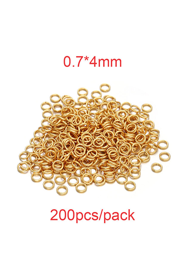 Gold-0.7x4mm 200pcs 30-200Pcs 3-25mm Stainless Steel Split Ring Open Single Loops Jump Rings Connect