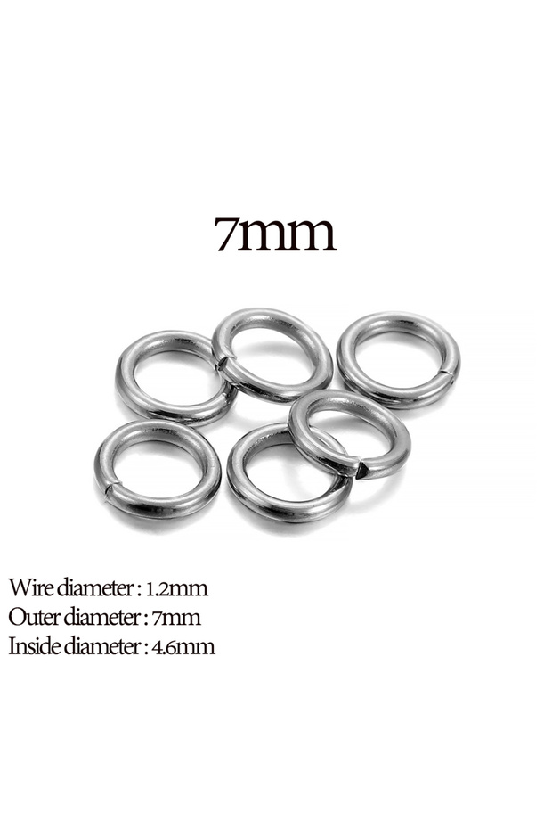 1.2 x 7mm 200pcs 30-200Pcs 3-25mm Stainless Steel Split Ring Open Single Loops Jump Rings Connector