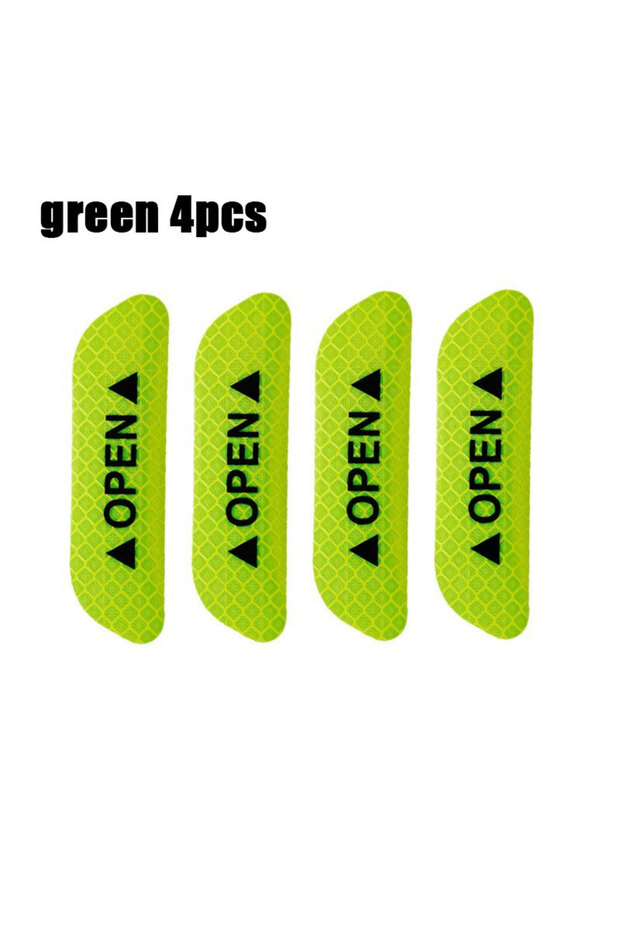 green 4pcs 1/4PCS Car Door Reflective Sticker Safety Opening Warning Reflective Tape Car Accessories