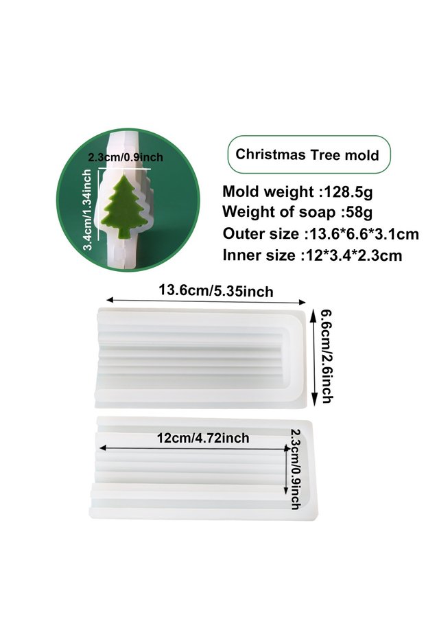 Christmas Tree mold Christmas Tree Soap Tube Silicone Mold Snowflake Gingerbread Man Snowman Bell De