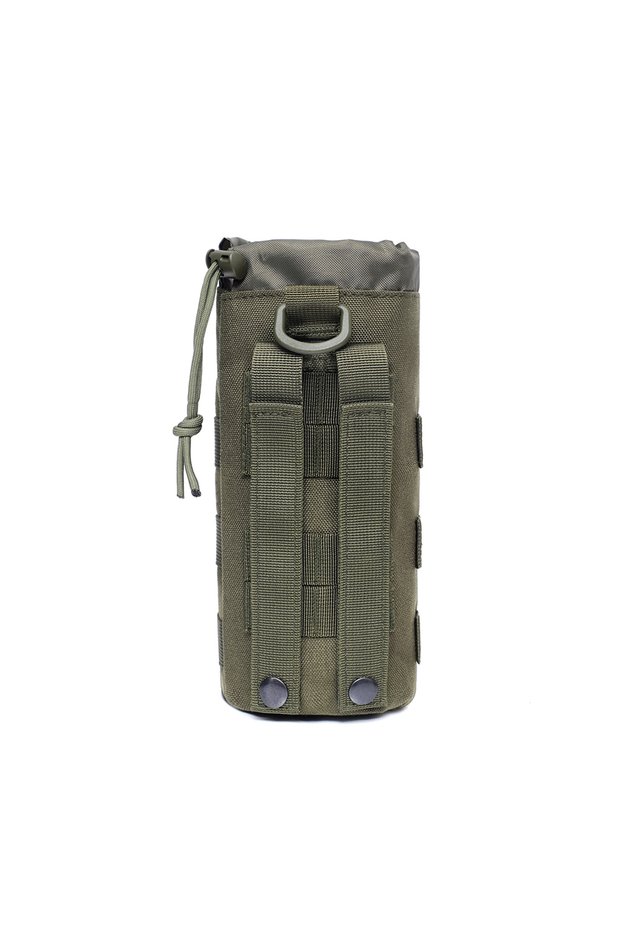 Green Tactical Molle Water Bottle Bag,Nylon Kettle Pouch,Canteen Holder,Drawstring Pouch Bag ,Campin