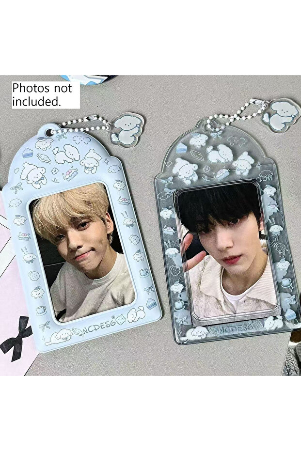 2pcs Cute Cartoon Biscuit Dog PVC Photocard Holder Kpop Photo Card Storage Display Case
