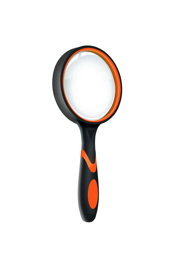 10X orange 10X 75mm Large Magnifier Magnifying Glass For Kids, Non-Slip Handheld Magnified Glass For