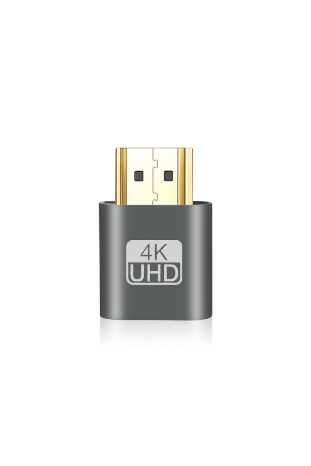 None Grey VGA Virtual Display Adapter HDMI-compatible 1.4 DDC EDID Dummy Plug Headless Gho