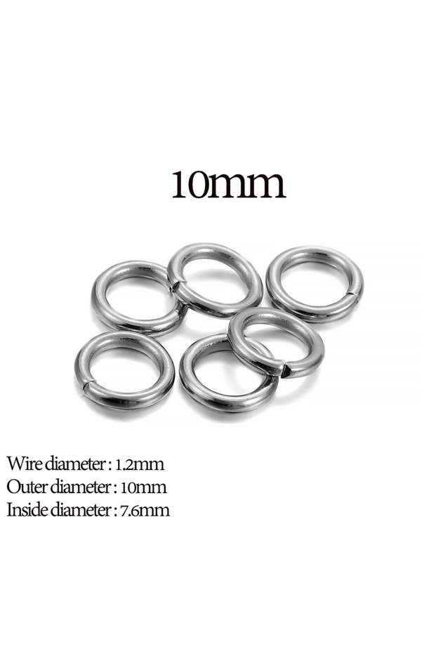 1.2 x 10mm 200pcs 30-200Pcs 3-25mm Stainless Steel Split Ring Open Single Loops Jump Rings Connecto
