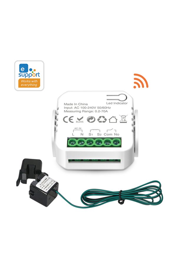 Bundle1 Ivory EWeLink Smart WiFi Energy Monitor – Supports 1 CT, Enables Remote Monitoring And Enhan