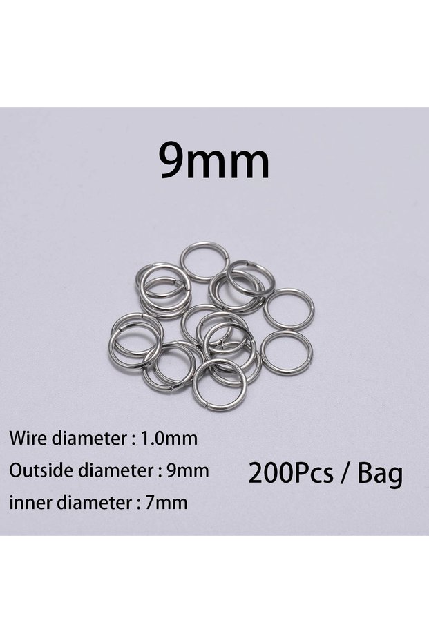 1.0 x 9mm 200pcs 30-200Pcs 3-25mm Stainless Steel Split Ring Open Single Loops Jump Rings Connector