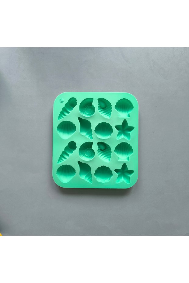 013green 16 cavity shell, conch, starfish and other shaped silicone molds DIY candy pudding, ice gri