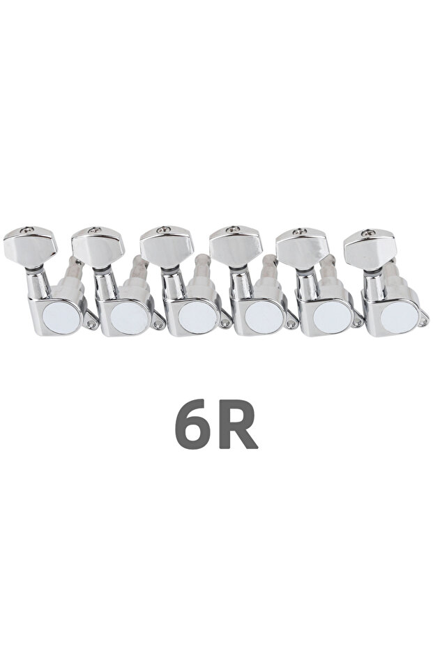 6R Gearlly 6Pcs/Set Electric Guitar Machine Heads Guitar Tuning Keys Strings Tuners Pegs Silver Colo