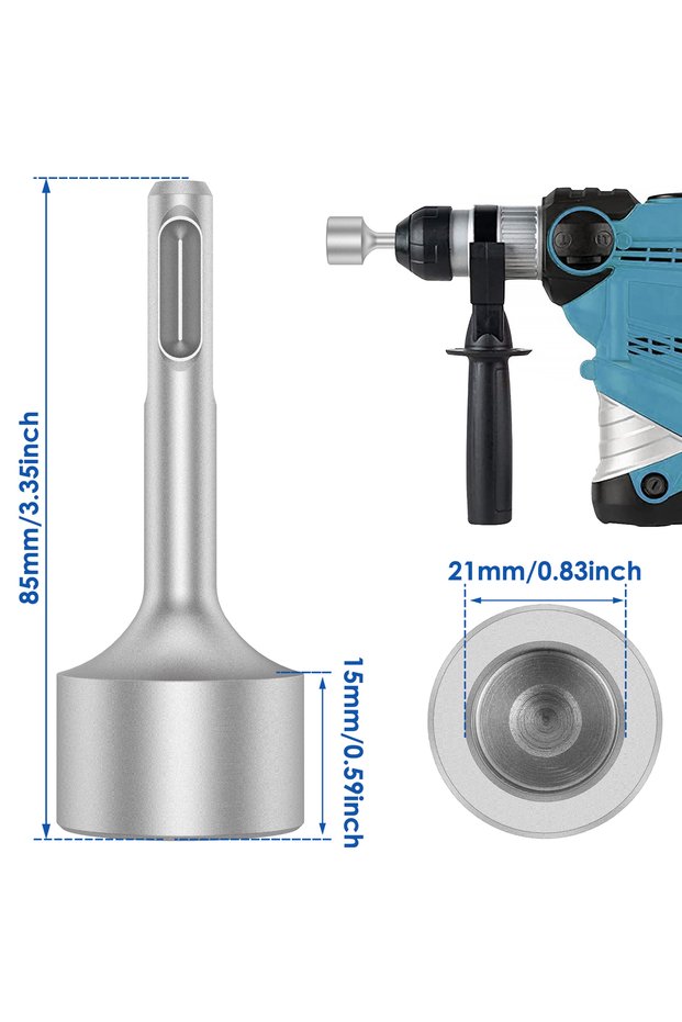 21mm SDS Plus Ground Rod Driver for Rotary Hammer Drill Tools 19/21/25/35mm Hardened Steel Earth St