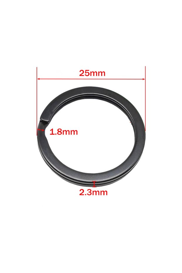 20 Pieces 25mm 20pcs Metal Black Flat Split Key Chains Split Rings for DIY Home Car Dog Tag Office L