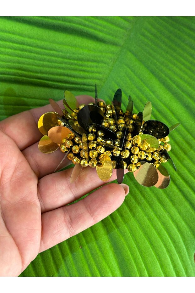 10X5 CM BEADS AND PAYETED LASH APOLET APPLIQUE SEWING CLOTHING ACCESSORY