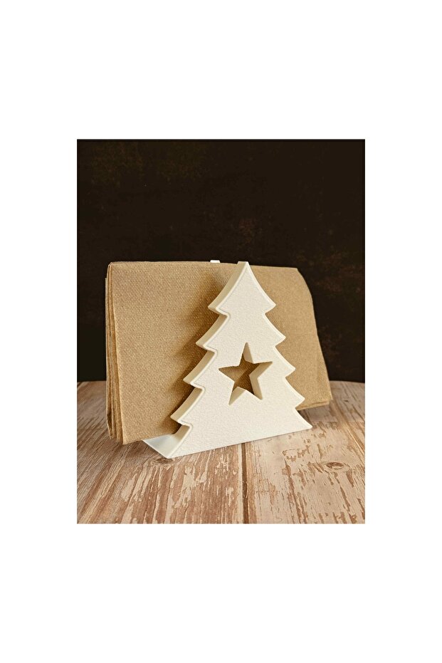 Christmas Pine Tree Napkin Holder Christmas Themed Decorative Tabletop Napkin Holder White