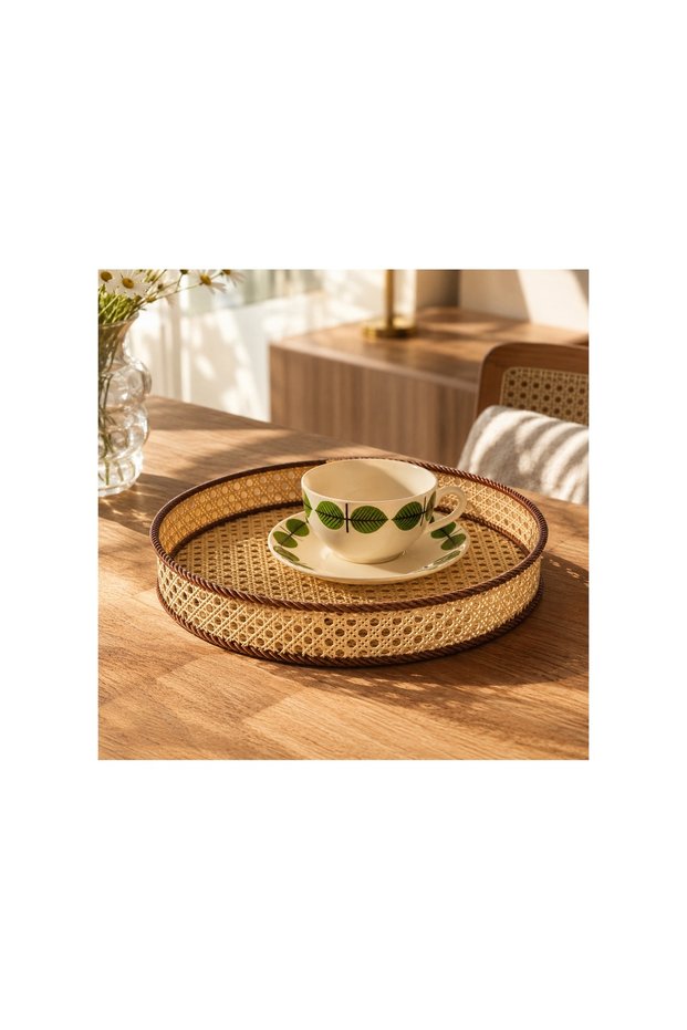 Rope Patterned Decorative Tray Modern Organizer and Presentation Tray