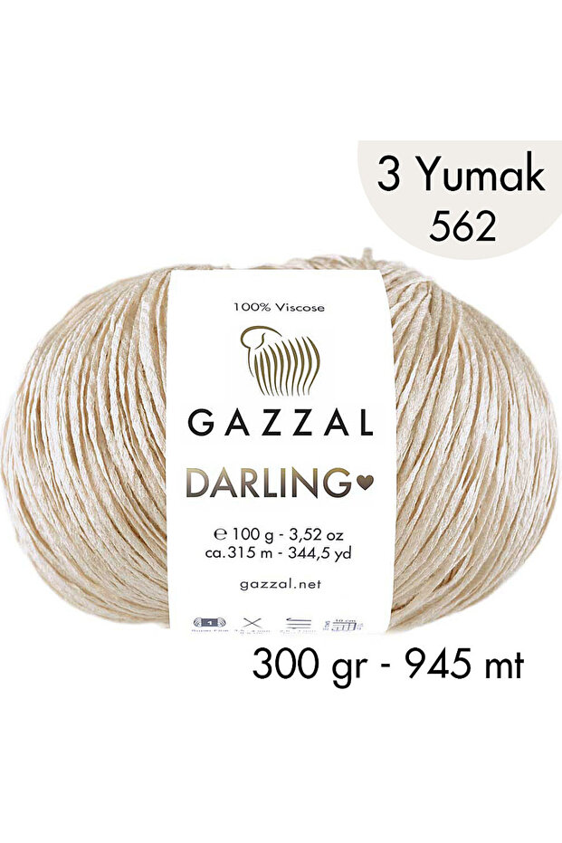 Darling 562 100% Viscose Hand Knitting Yarn, 3 Yumak, Official Sales Store