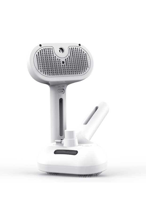 WHITE ROJECO Pet Spray Hair Comb Professional Electric Hair Straightener Comb Brush For Cat Pet Mass