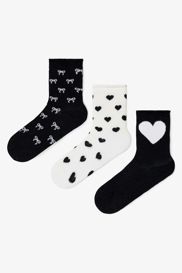 Love Bows Girl's Bow Cotton 4-Piece Socks