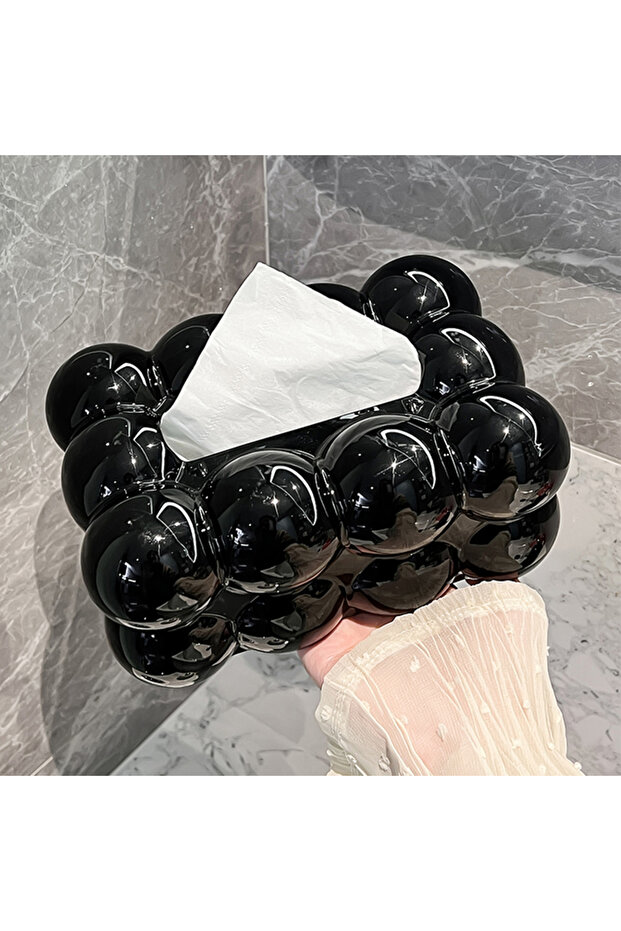 black High Aesthetic Tissue Box, Home Living Room, High-End Tissue Storage, Paper Box, Cream Style N