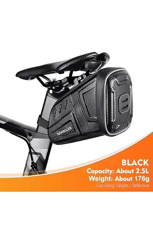 BAG057 2.5L NEWBOLER Waterproof Bicycle Saddle Bag MTB Road Bike Saddlebags Reflective Striped Bicyc
