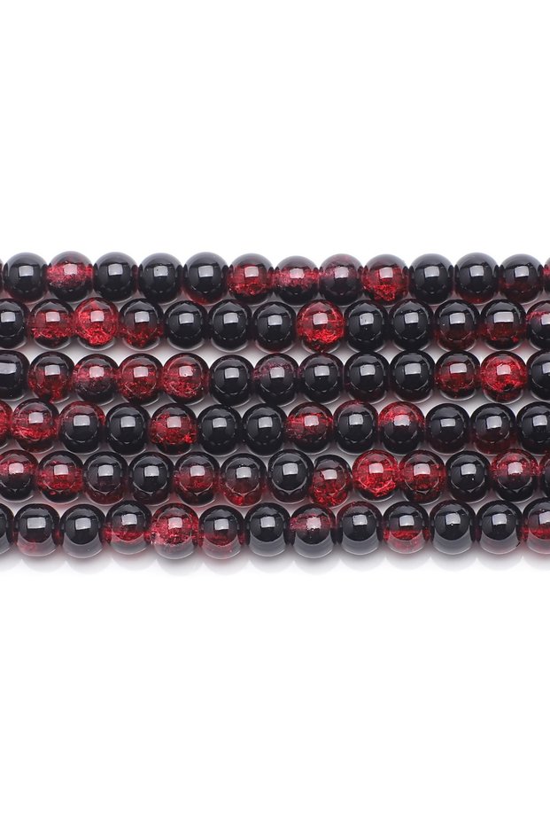black red Burst Beads Floral Bead Crystal Glass 8mm100Pcs Two-color Diy Jewelry Accessories Black An