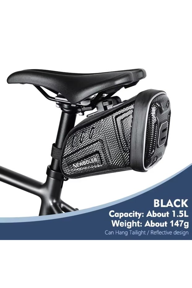 BAG057 A NEWBOLER Bicycle Saddle Bag Waterproof EVA Hard Shell Road Bicycle Tail Bag Reflective Stri