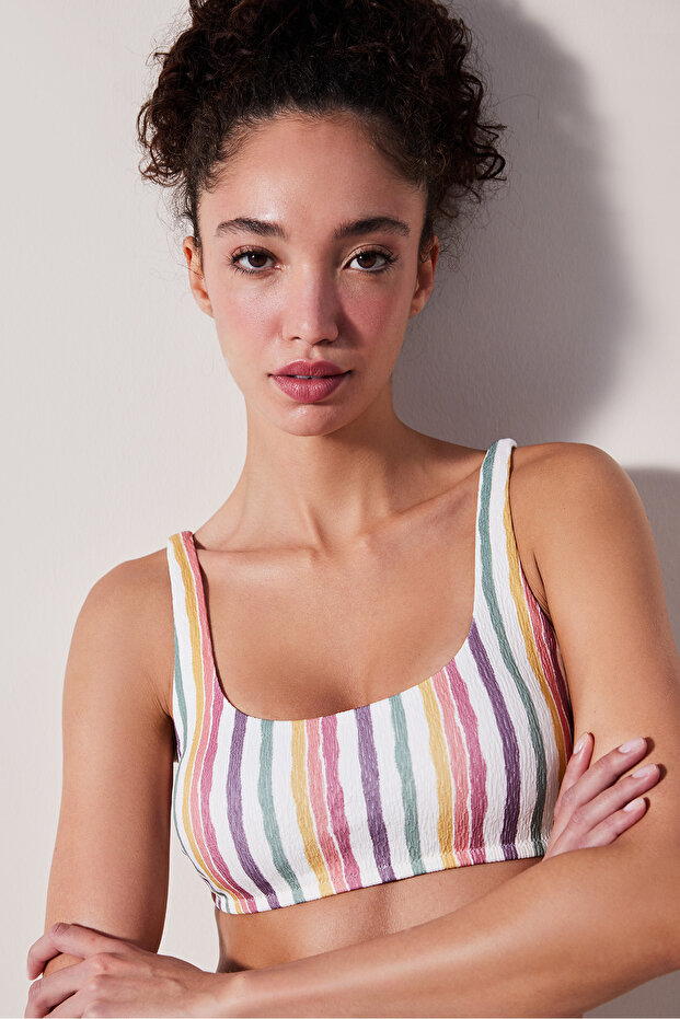 Kofi Bra Textured Multicolor Bikini Top