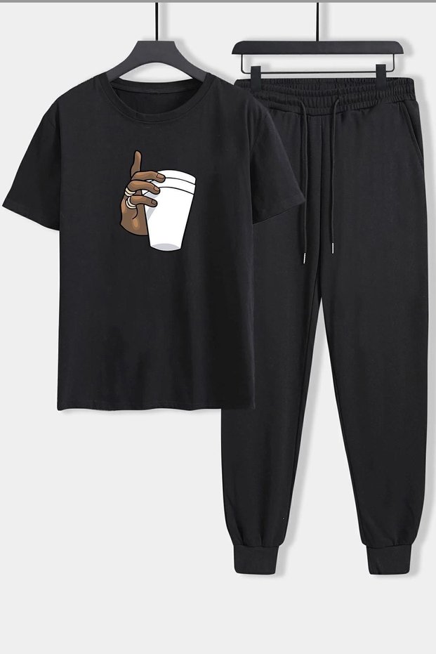 Unisex Tupac Coffee 2-Piece Tracksuit Set
