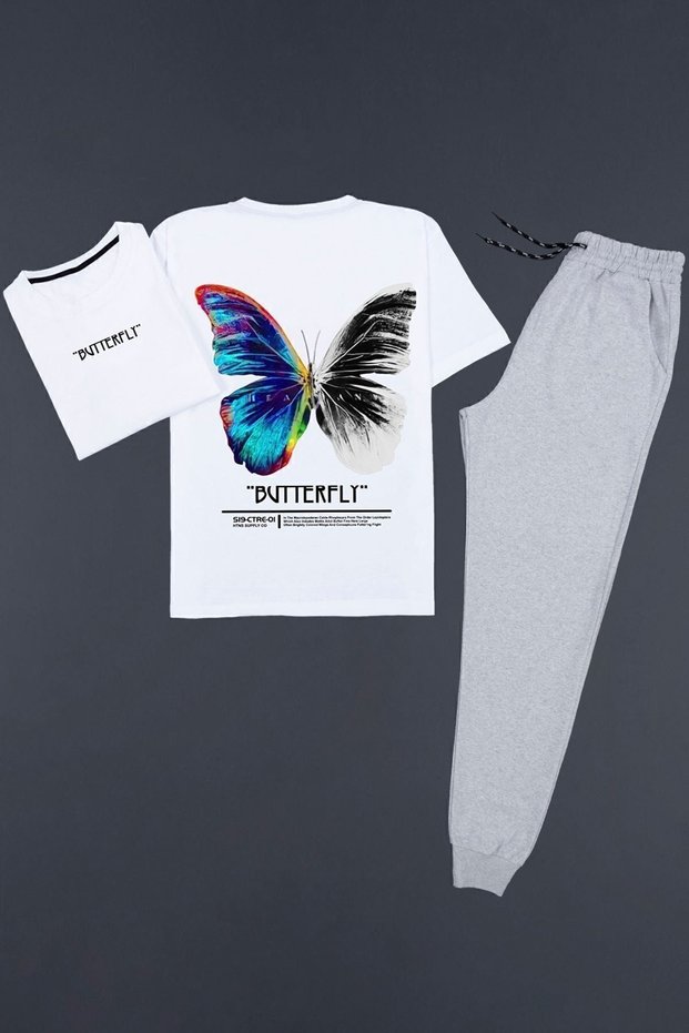 Butterfly Back Printed Unisex Tracksuit Set