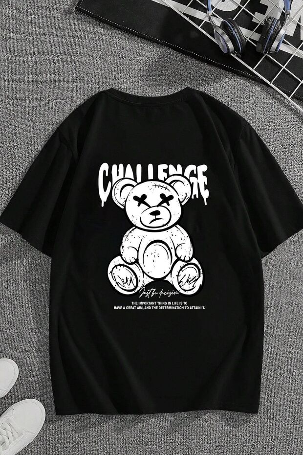 Unisex Chalenge Back Printed Design T-shirt
