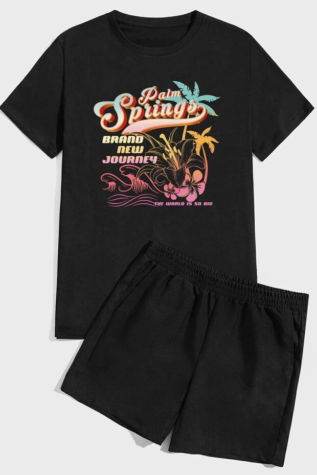 Brand New Journey Print Shorts Set