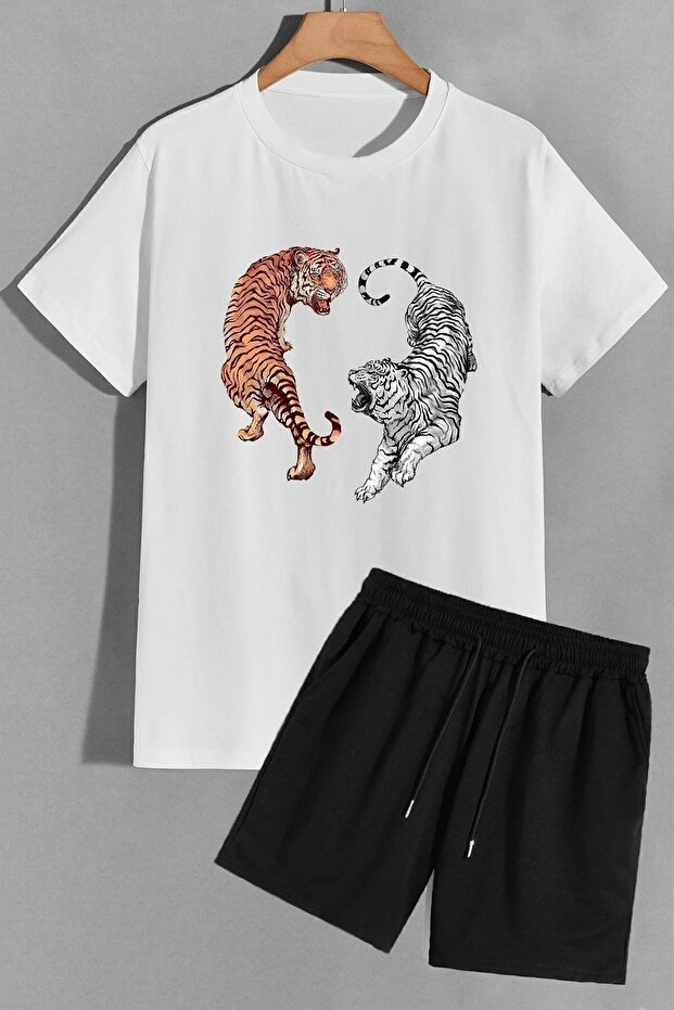 Tiger Shorts T-shirt Tracksuit Set