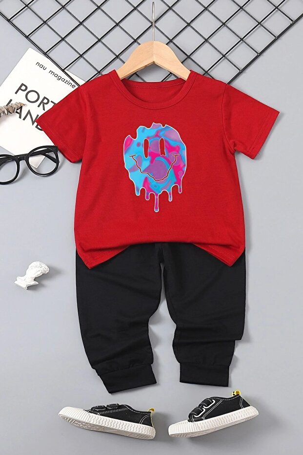 Children's Smile Emoji Top - Top Tracksuit Set
