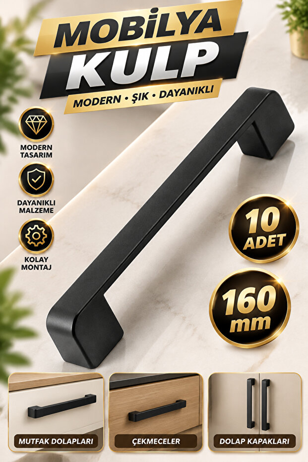 Furniture Kitchen Cabinet Drawer Drawer Cupboard Metal Handle Grip Handles 160 Mm 10 Pcs Oval Black