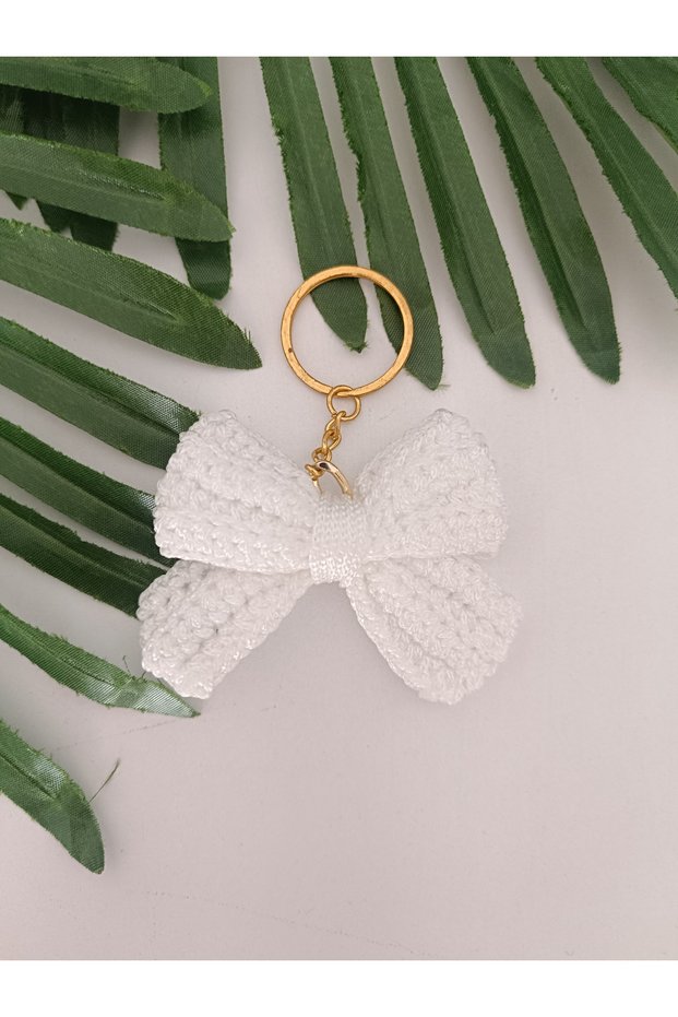 Knitted Bow Keychain, Bag Charm, Bag Accessory Ornament