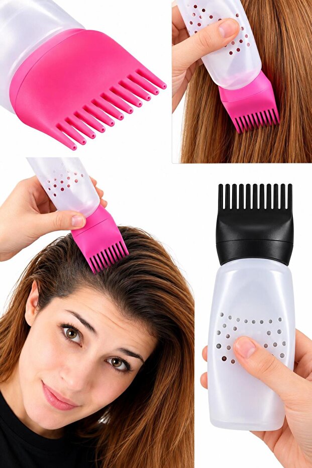 1 Comb Hair Bottle - Coloring and Care Comb, Oil Applicator
