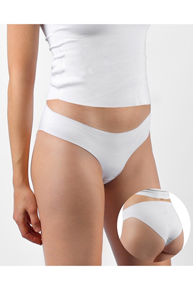 Women's seamless pima cotton briefs - white