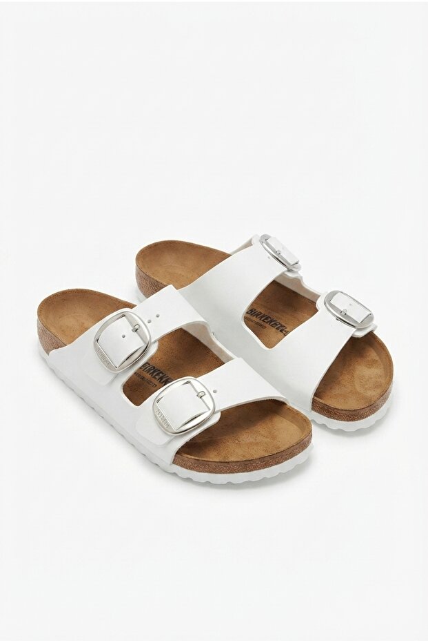 Zrc01 - Summer Premium Buckled Men's Genuine Leather Slipper White